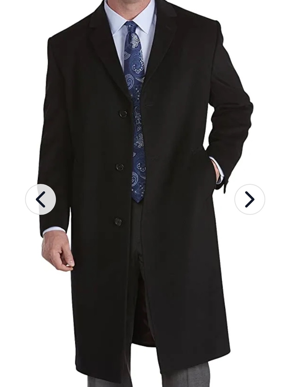 Kenneth Cole New York Men's Black Overcoat Wool Blend Sz 54R